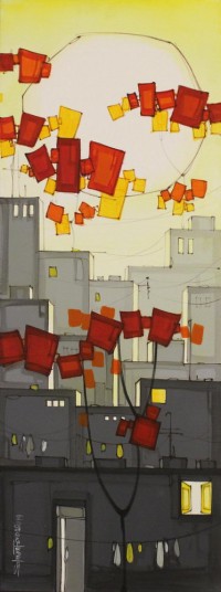 Salman Farooqi, 18 x 48 Inch, Acrylic on Canvas, Cityscape Painting, AC-SF-268